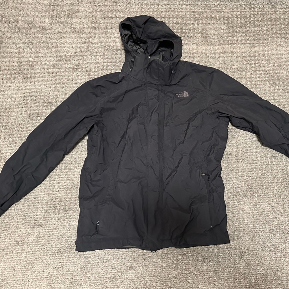 TheNorthFace black hooded shell jacket -Sold